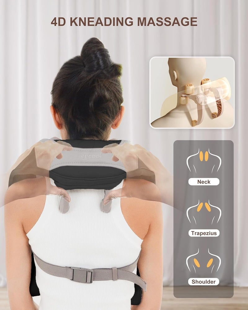 Heycool Cordless Neck and Shoulder Massager with Heat, Shiatsu Neck Back Massager Deep Tissue, 3 Massage Intensity & 2 Heating Area, Gifts for Women, Men - Image 5